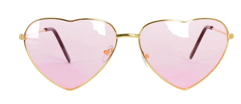Heart Sun Glasses Metal Frame Party Costume Love Sunnies - Light Pink - SuperSaverAU - view 1