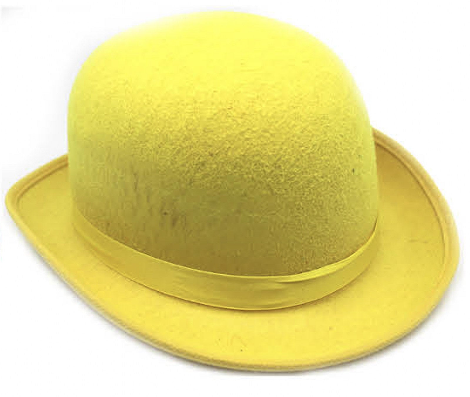 BOWLER HAT Party Vintage Costume Derby Felt Dance Halloween in Yellow - SuperSaverAU - view 1