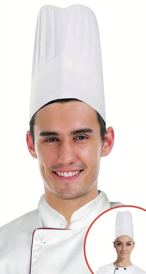 CHEFS HAT Chef Master Kitchen Cooking Baker Cap Costume Fancy BBQ Party - White - SuperSaverAU - view 1