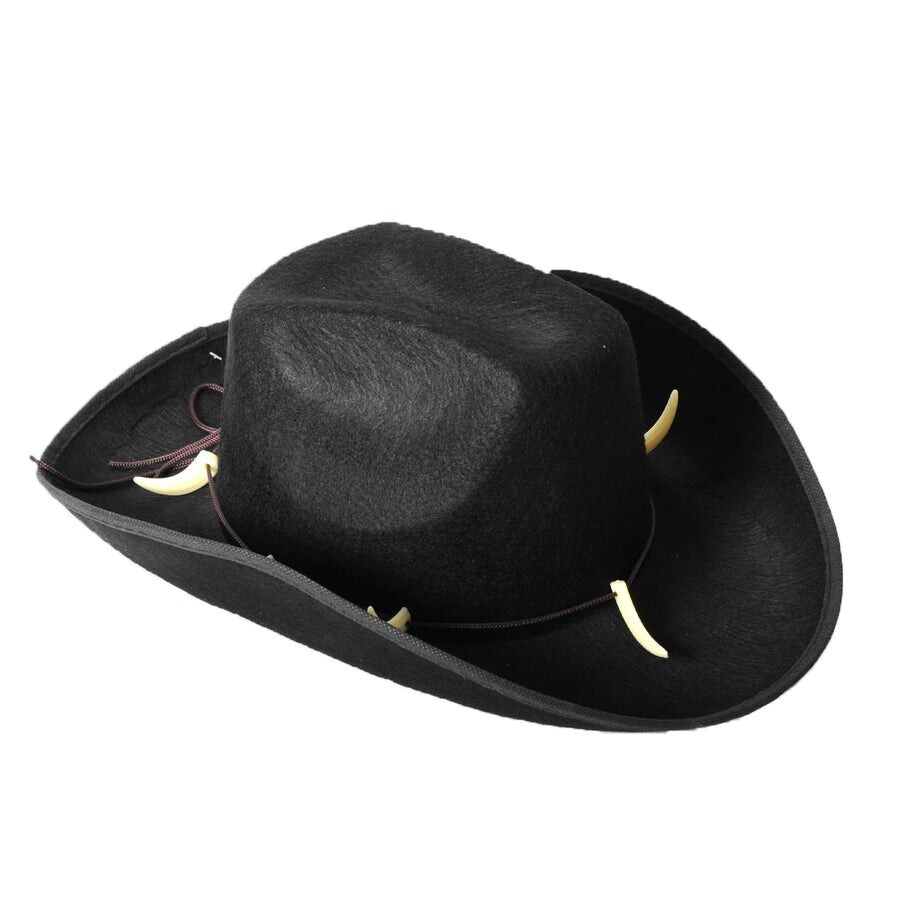 Crocodile Dundee-Style Black Cowboy Hat – Adjustable Chin Cord for Outback & Western Themes - SuperSaverAU - view 1