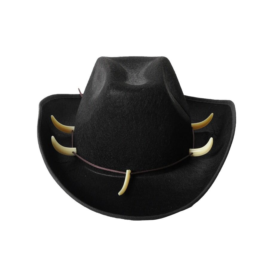 Crocodile Dundee-Style Black Cowboy Hat – Adjustable Chin Cord for Outback & Western Themes - SuperSaverAU - view 2