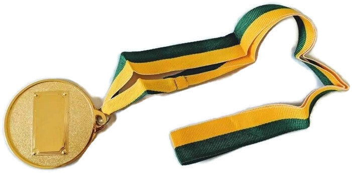 Premium Metal Winner Gold Medal with Ribbon - Green/Gold, 40cm