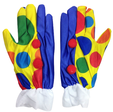 CLOWN GLOVES Costume Fancy Dress Circus Fancy Dress Halloween Funny One Size - SuperSaverAU - view 1