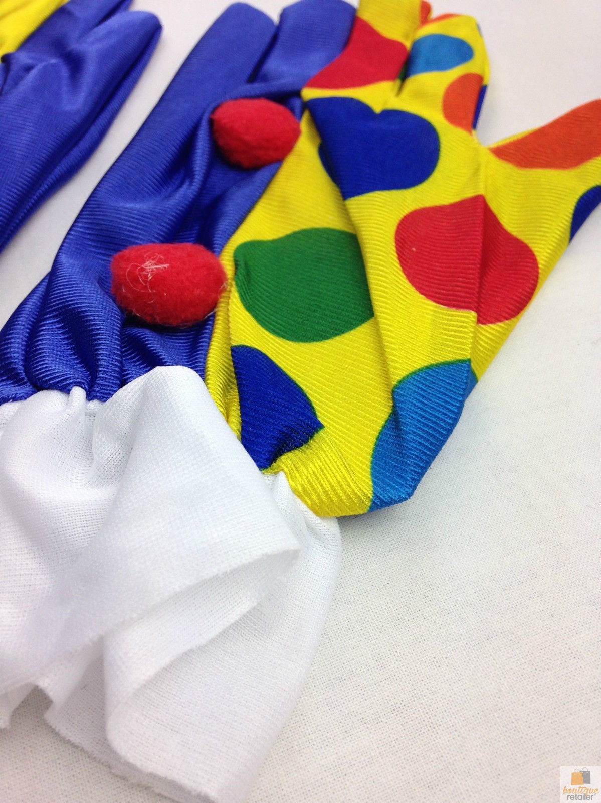 CLOWN GLOVES Costume Fancy Dress Circus Fancy Dress Halloween Funny One Size - SuperSaverAU - view 3