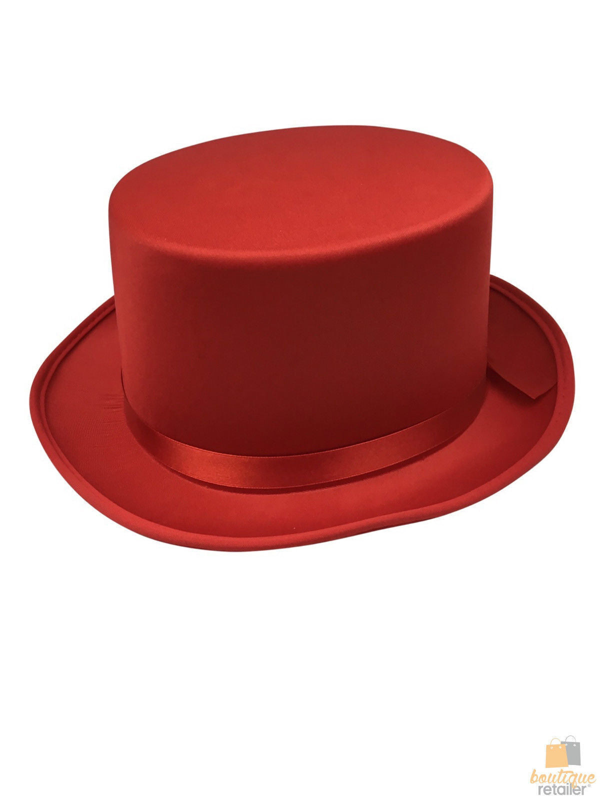 Premium Satin Top Hat for Costume Parties - Red