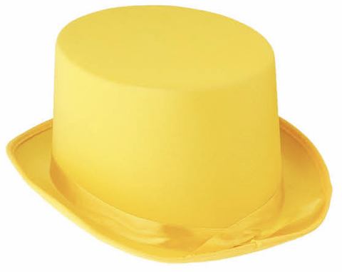 Premium Satin Top Hat for Costume Parties - Yellow