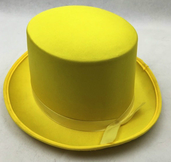 Premium Satin Top Hat for Costume Parties - Yellow