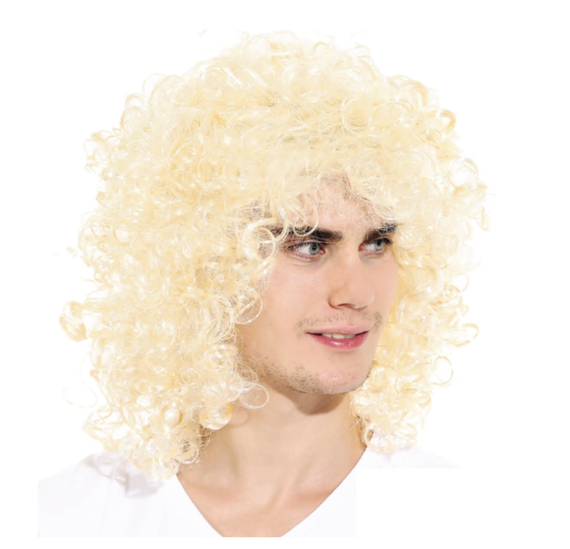 Premium Long Curly Wig for 70s/80s Costume - Blonde