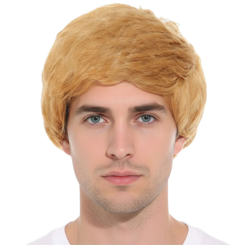 Premium Mens Short Party Wig - Ginger Blonde