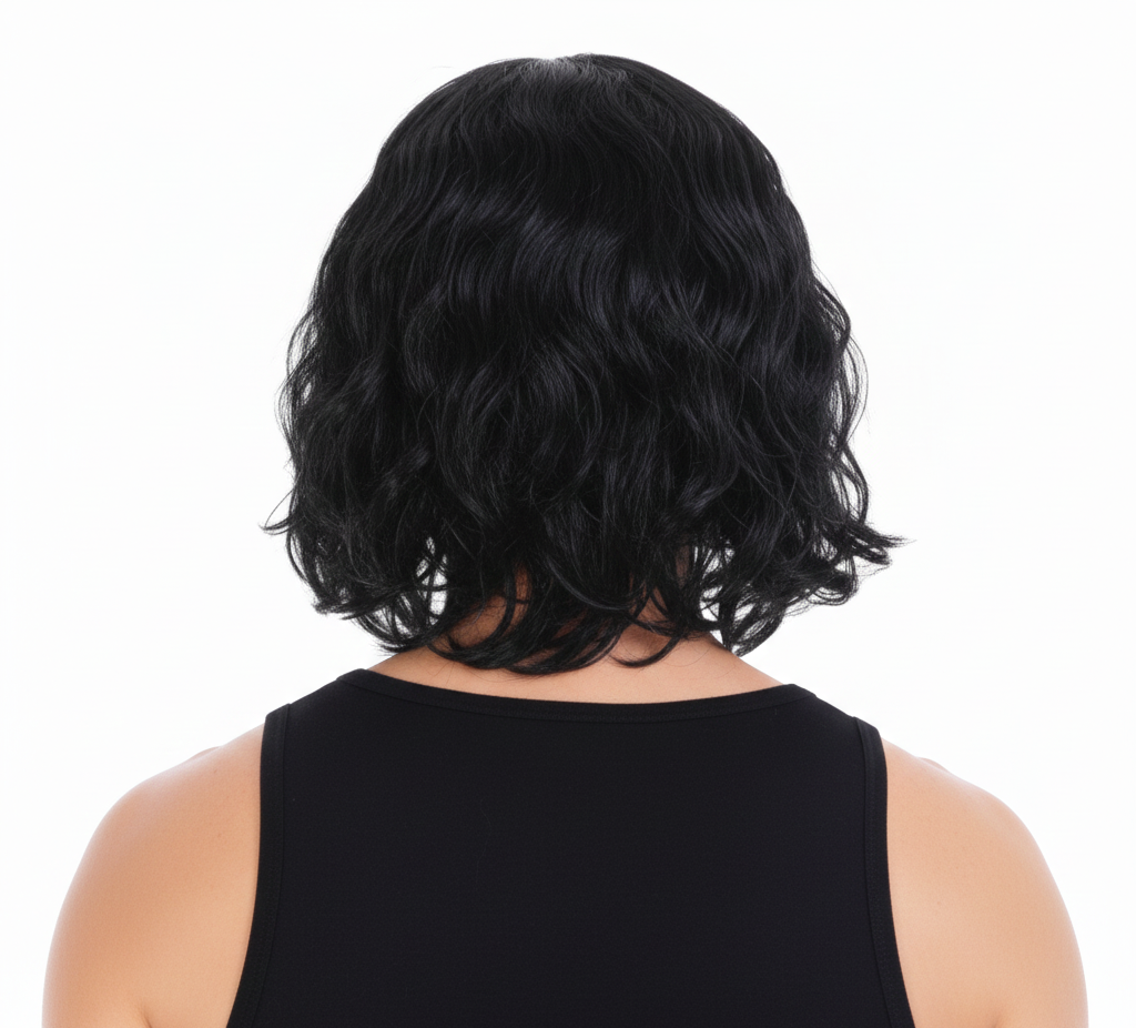 MENS WAVY WIG Curly Long Hair Disco Punk Rock Party Costume 60s 70s - Black - SuperSaverAU - view 3