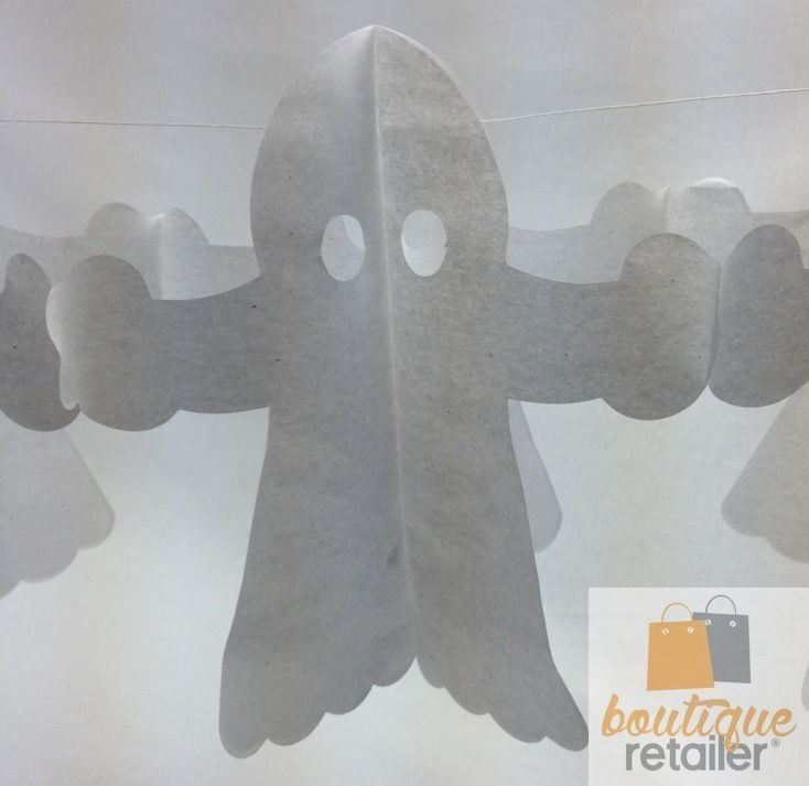 HALLOWEEN PAPER GARLAND Ghost Horror Decoration 1.8m Party Props Decor White - SuperSaverAU - view 2