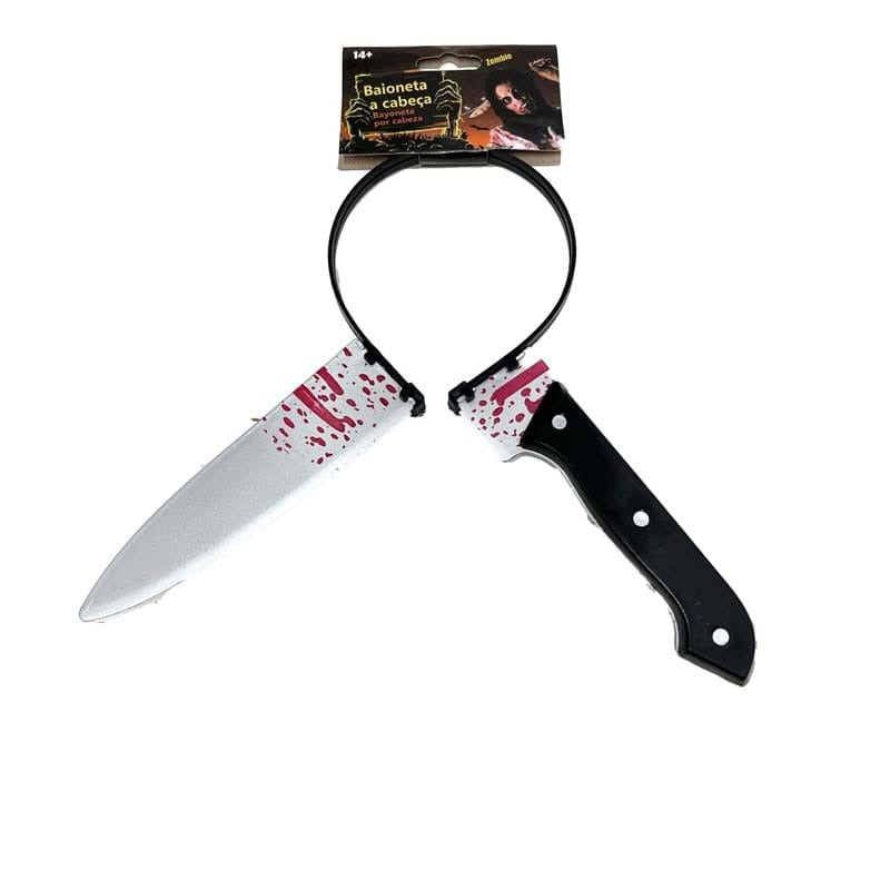 HALLOWEEN Prank Fake Knife Through Head Horror Scary Headband Costume Party Joke - SuperSaverAU - view 3