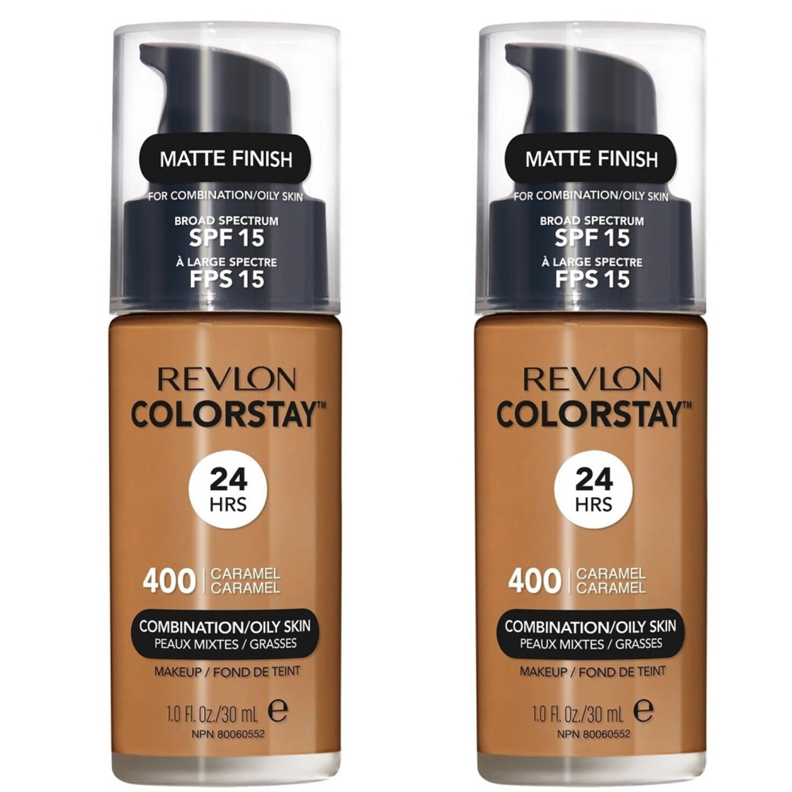 Revlon ColorStay Combination Oily Foundation SPF15 Caramel 400 30ml 2 Pack