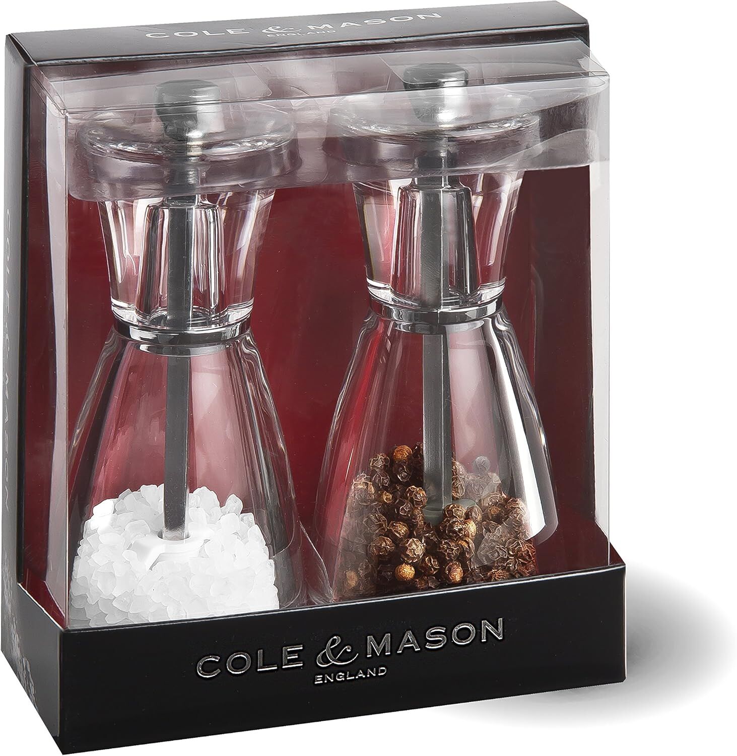 Cole & Mason Pina Salt and Pepper Mill Gift Set with Acrylic Design