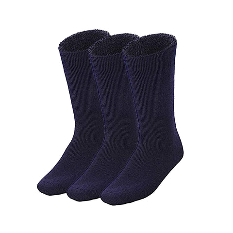 Premium 3 Pair Men's Navy Blue Bamboo Rich Heavy Duty Work Socks 11-14