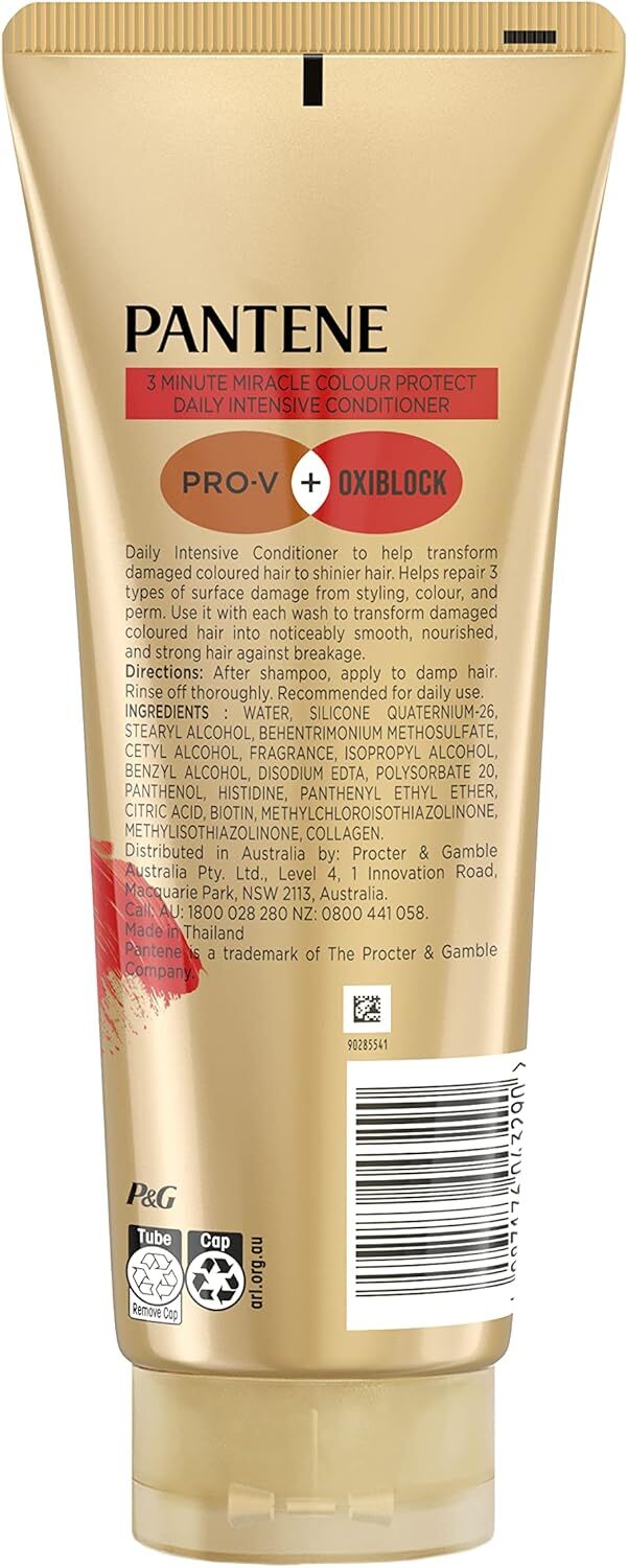 Pantene 3 Minute Miracle Colour Protect Conditioner 400ml 3 Pack with Oxiblock