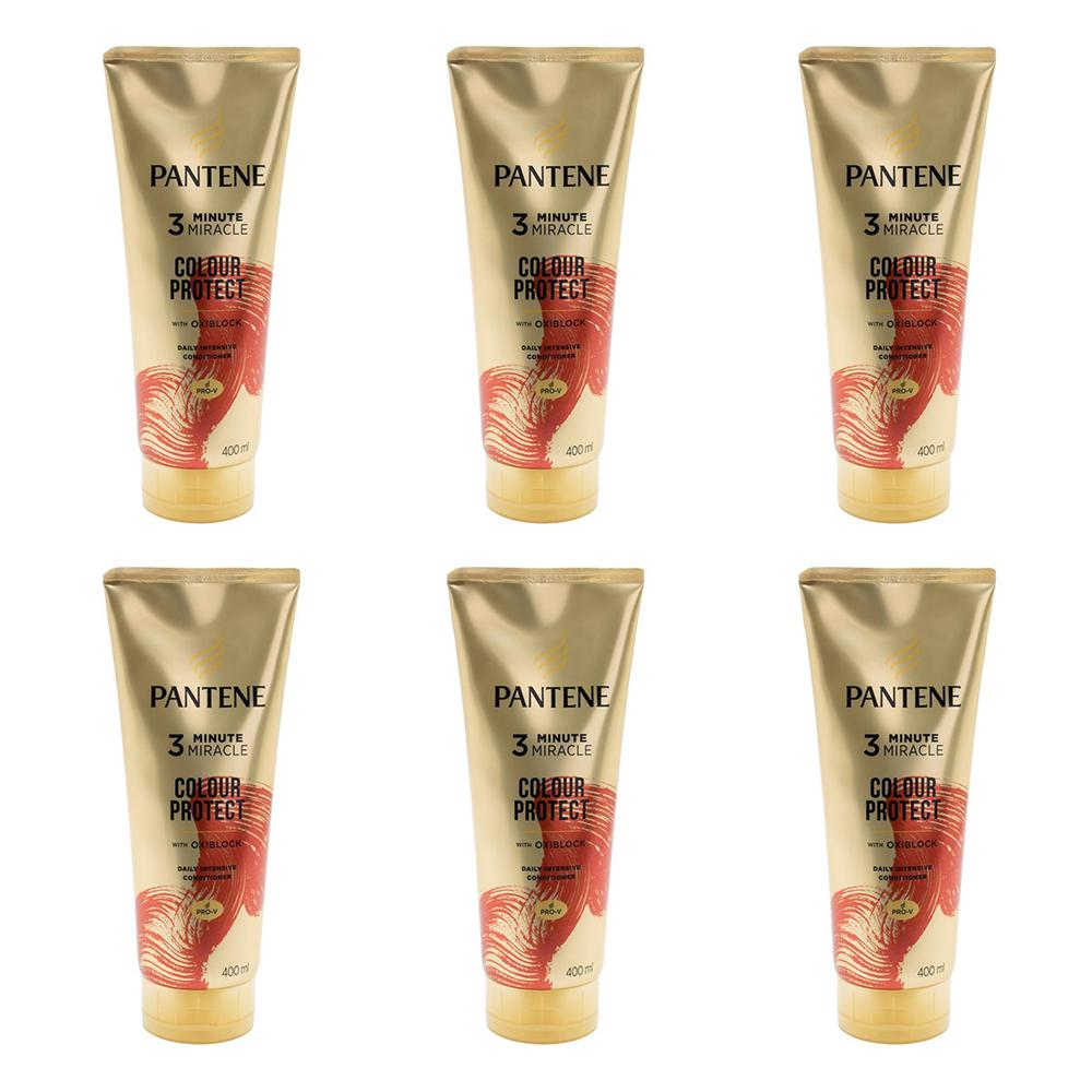 Pantene 3 Minute Miracle Colour Protect Conditioner 400ml 6 Pack with Oxiblock