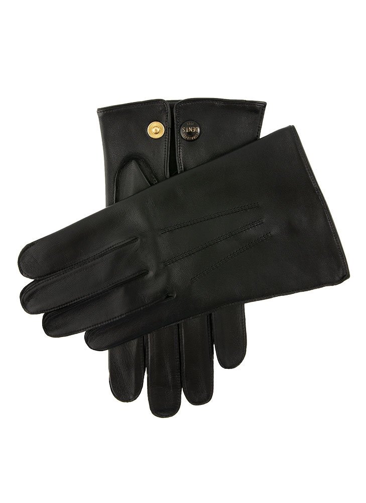 Dents Sandhurst Men's Three-Point Leather Gloves - Black 7.5