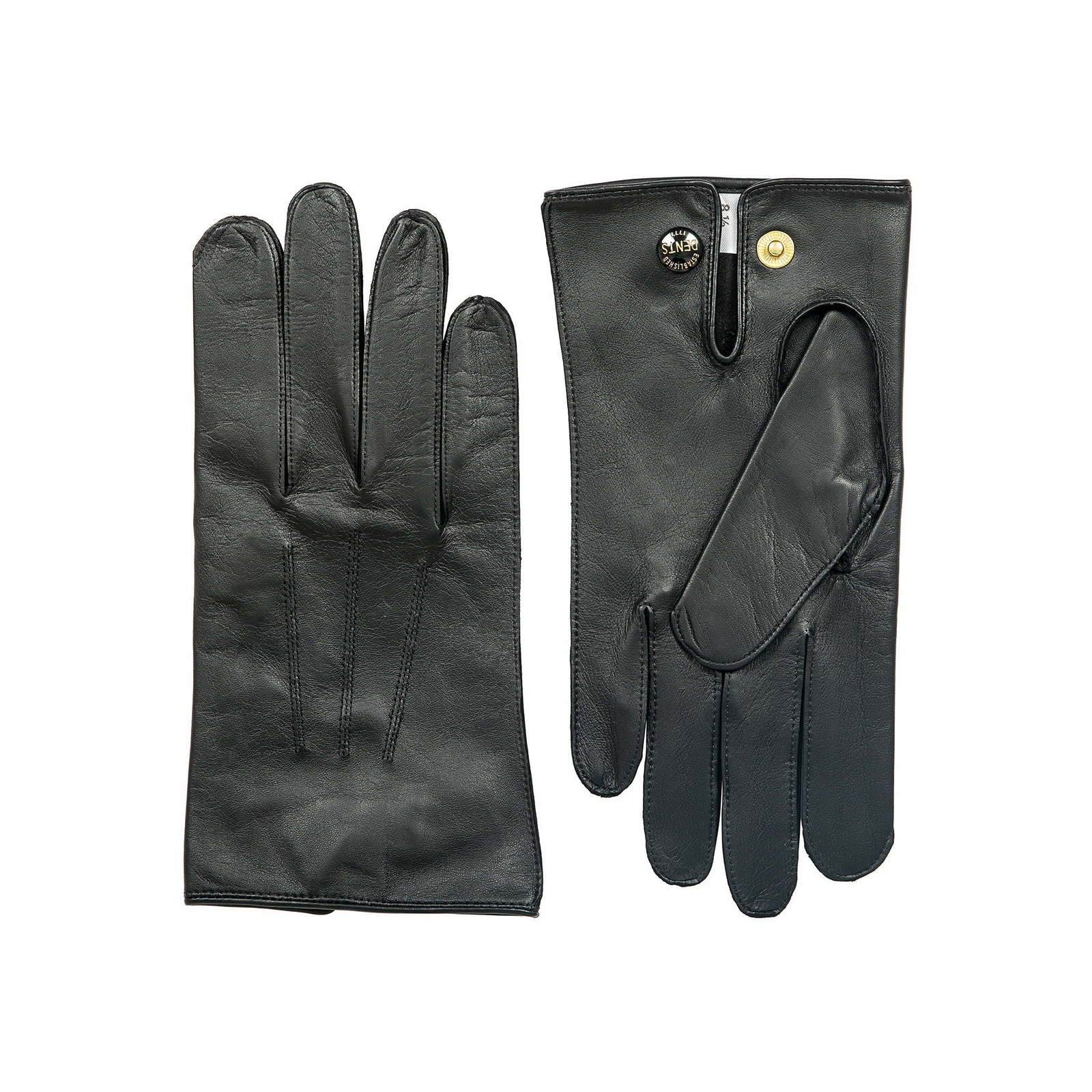 Dents Sandhurst Men's Three-Point Leather Gloves - Black 7.5