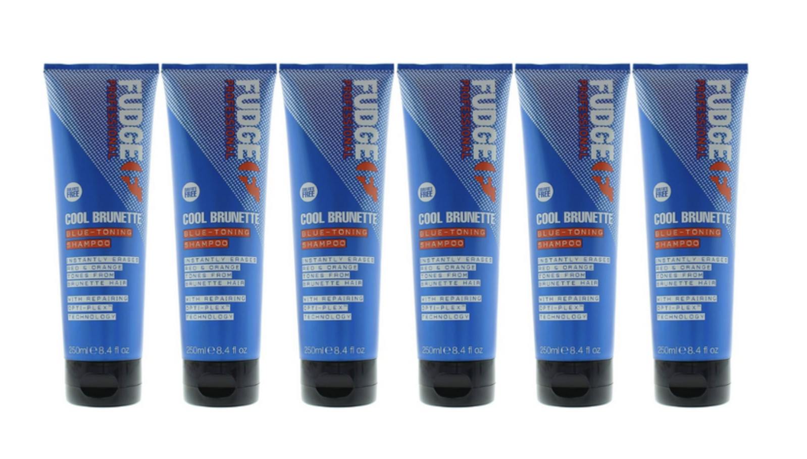 Fudge Cool Brunette Blue Toning Shampoo 250ml 6 Pack for Brown Hair