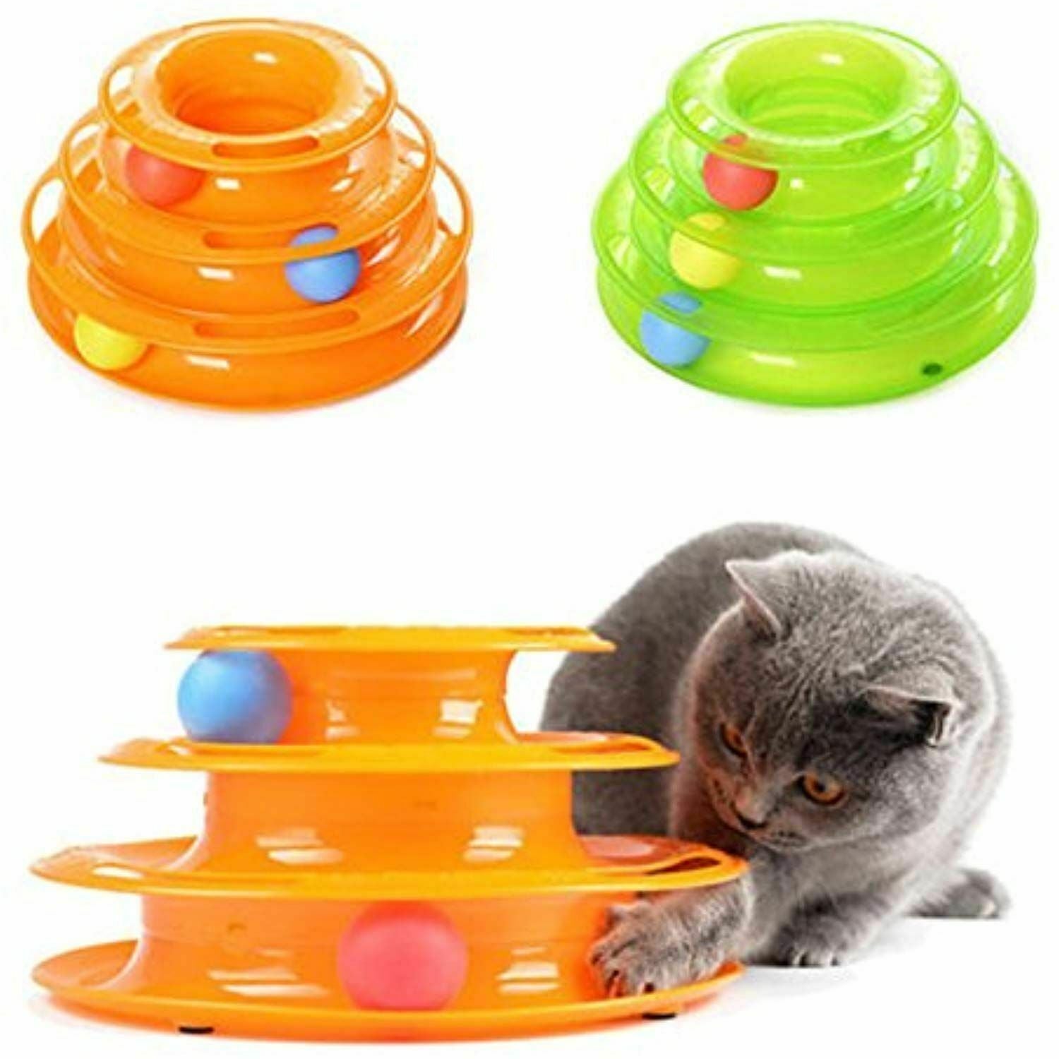 Premium Interactive Cat Track Ball Tower Toy with Multi-Level Tracks
