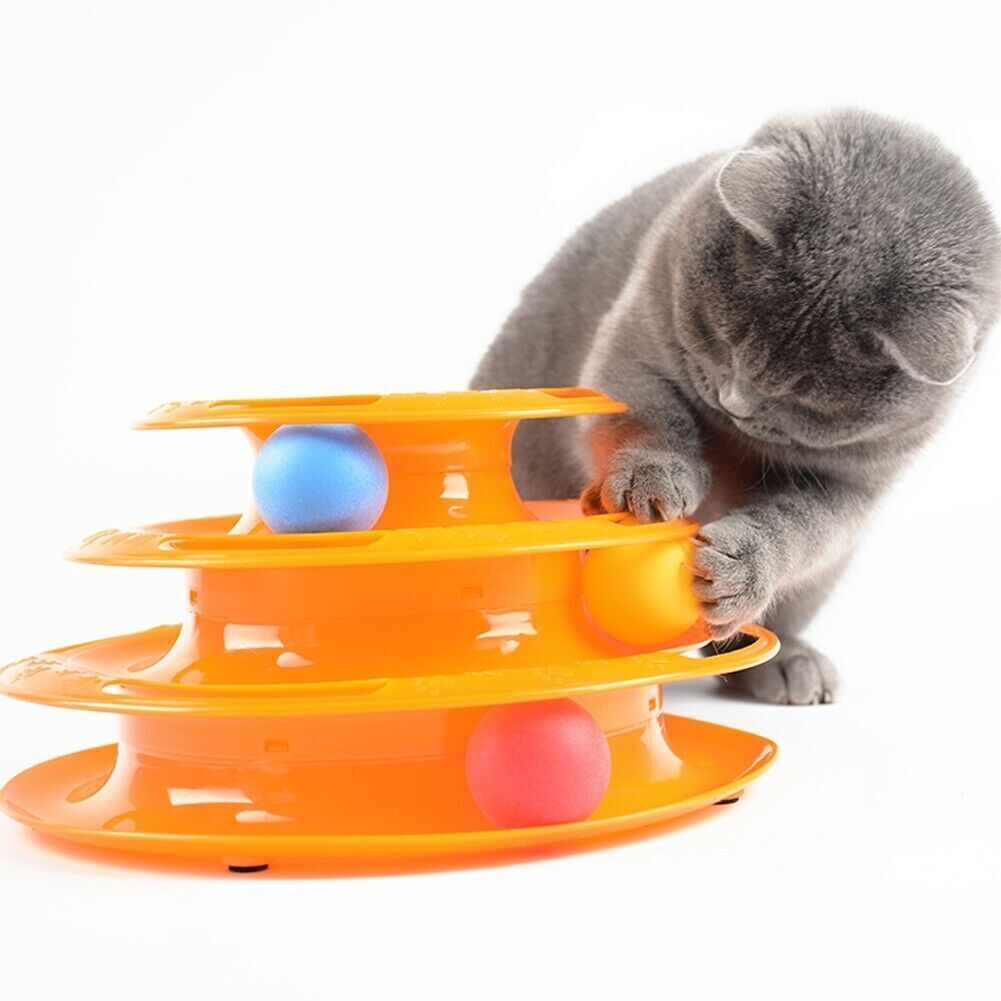 Premium Interactive Cat Track Ball Tower Toy with Multi-Level Tracks