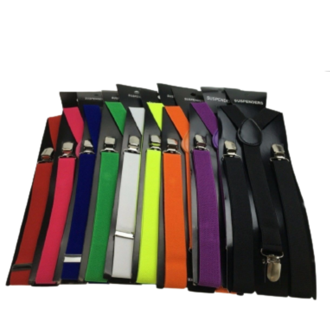 Premium 6 Pack Men's Assorted Colour Adjustable Y Back Suspenders
