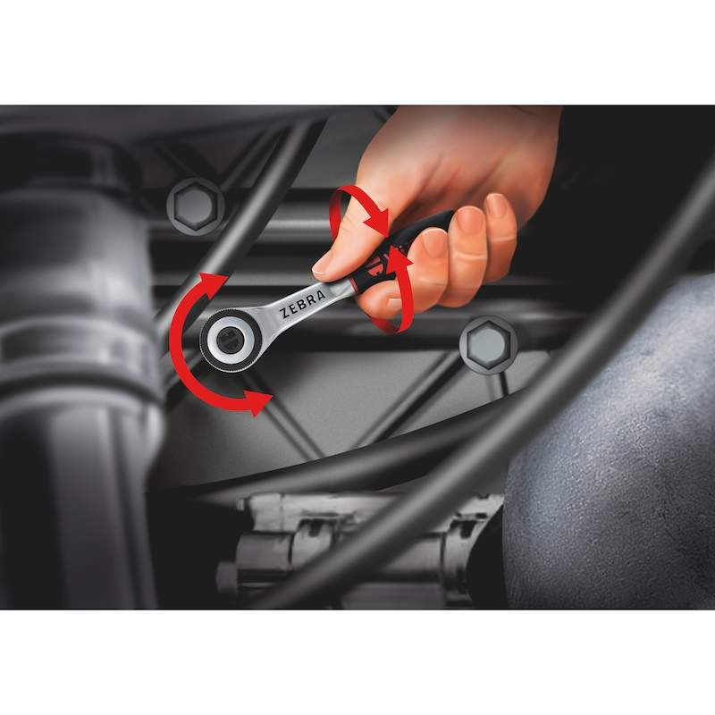 Wurth 1/4 Inch Reversible Ratchet Wrench – 360° Twist Handle 135mm