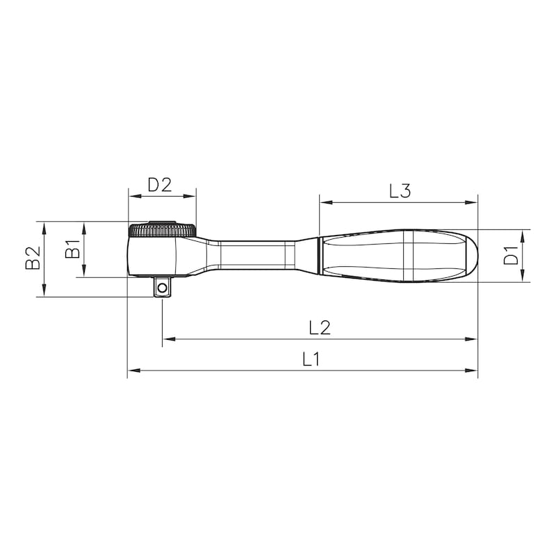 Wurth 1/4 Inch Reversible Ratchet Wrench – 360° Twist Handle 135mm