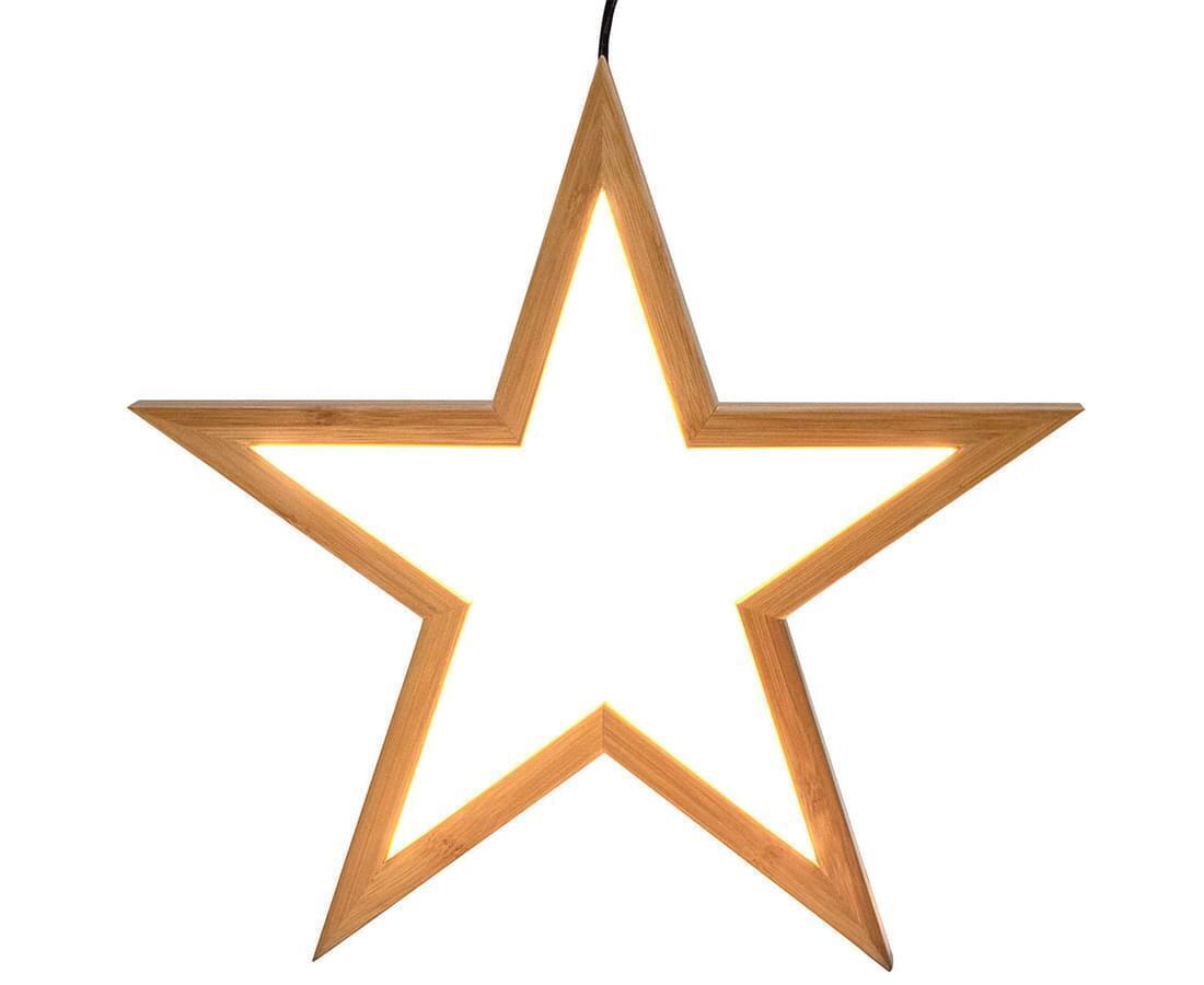 Ceiling Bamboo Star LED Hanging Lamp - 30 x 32 x 3 cm - Natural Home Decor - SuperSaverAU - view 2