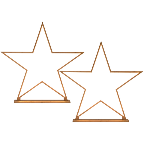 Premium Bamboo Star LED Table & Floor Lamp Set - Natural, 2 Pack