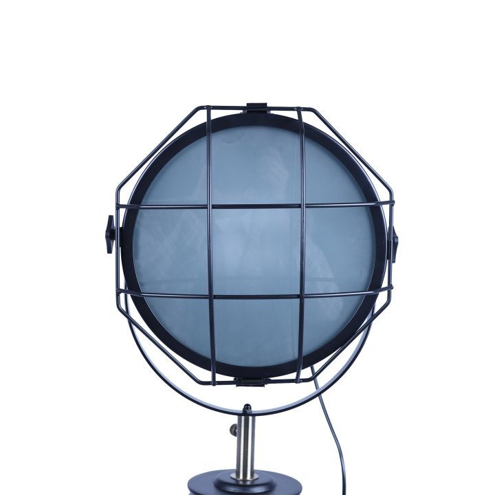 Premium Nautical Tripod Floor Lamp with Adjustable Head - Matte Black, 158cm