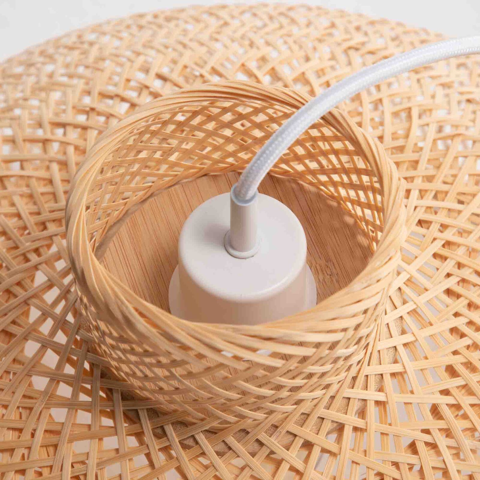 Premium Hand Woven Bamboo Dome Pendant Lamp with Adjustable Cord - 50cm