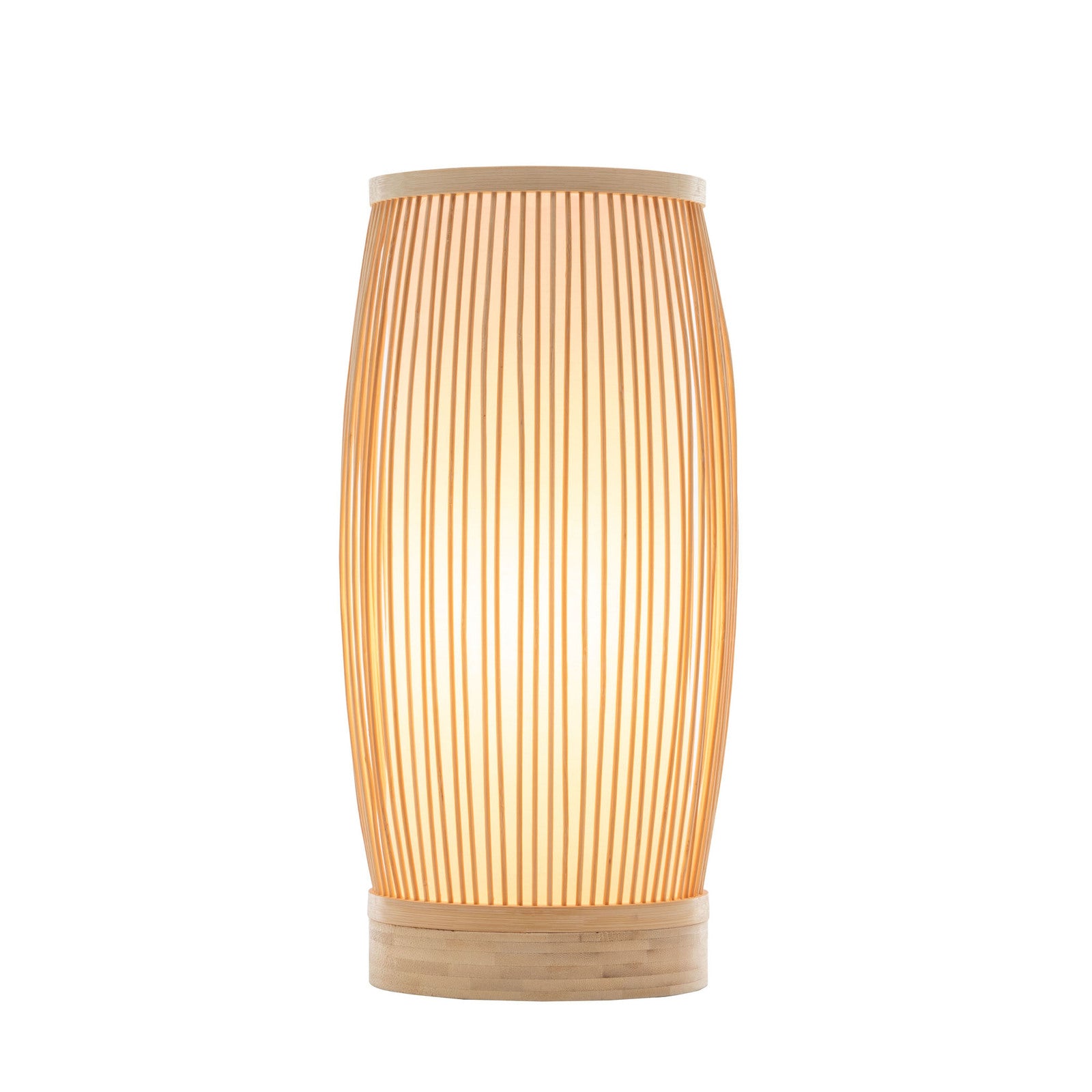 Premium Natural Woven Bamboo Cylinder Table Lamp - 16 x 35.5cm