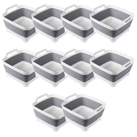 Premium Collapsible Strainer Set – Grey/White 10 Pack, 9L