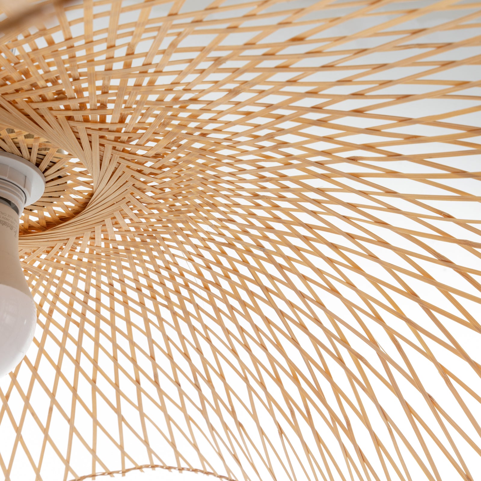 Premium Serene Hand-Woven Bamboo Wave Pendant Lamp - Large