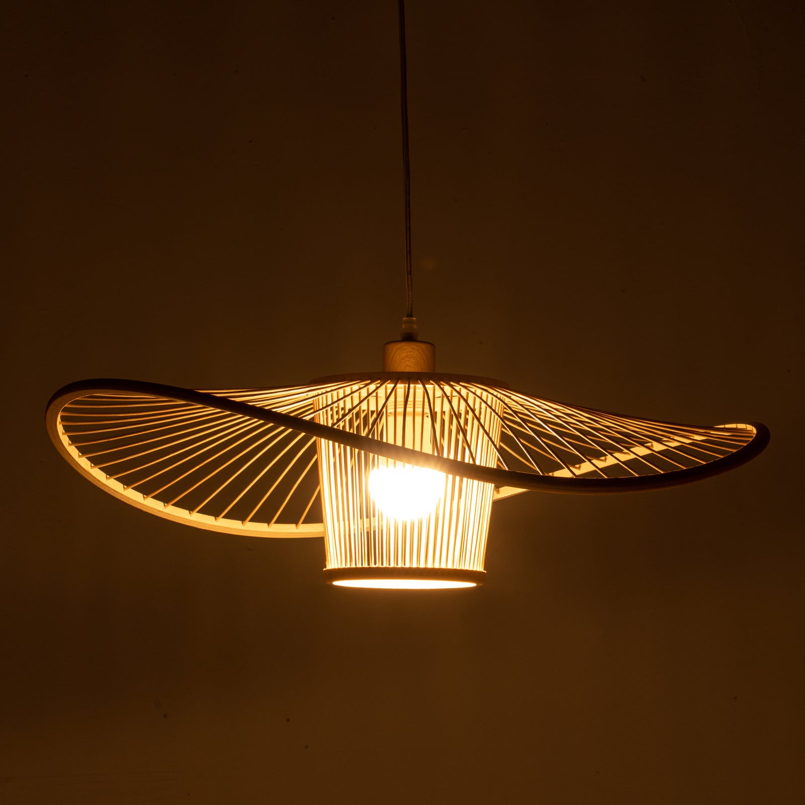 Premium Elysian Breeze Hand-Woven Bamboo Pendant Lamp - 60cm