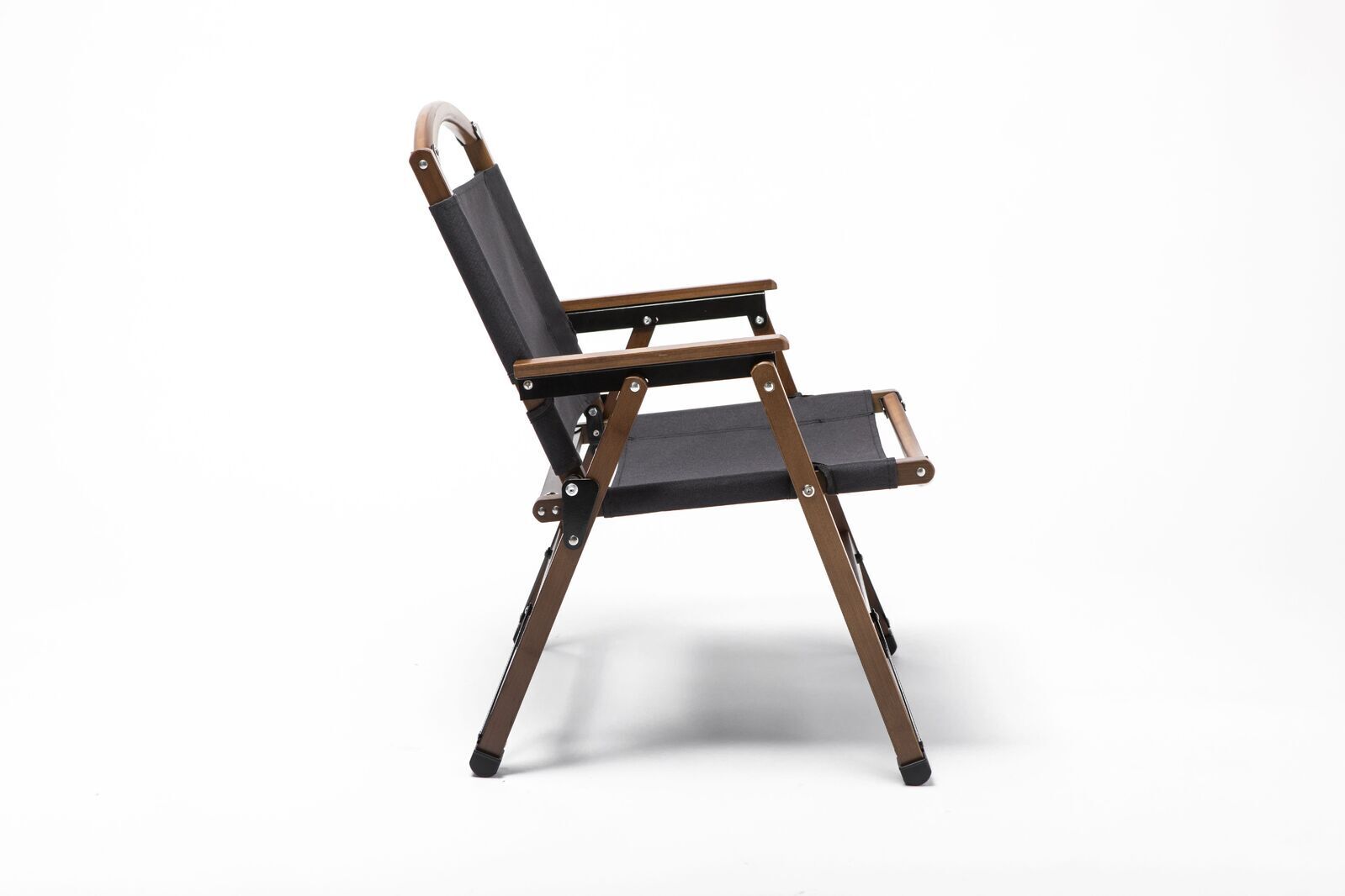 Premium Bamboo Canvas Camping Chairs - 2 Pack, Black