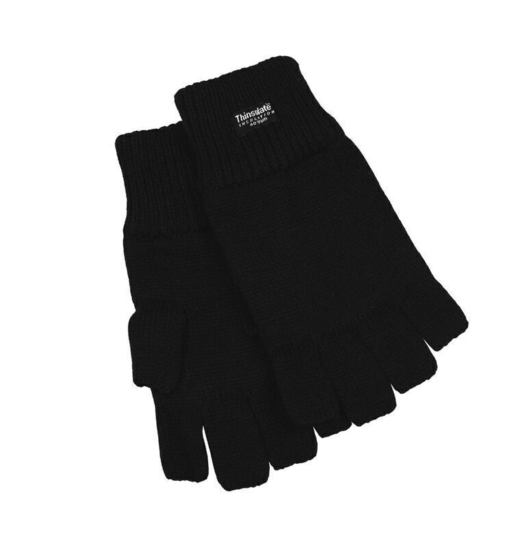 Dents 3M Thinsulate Women's Fingerless Knit Gloves - Black