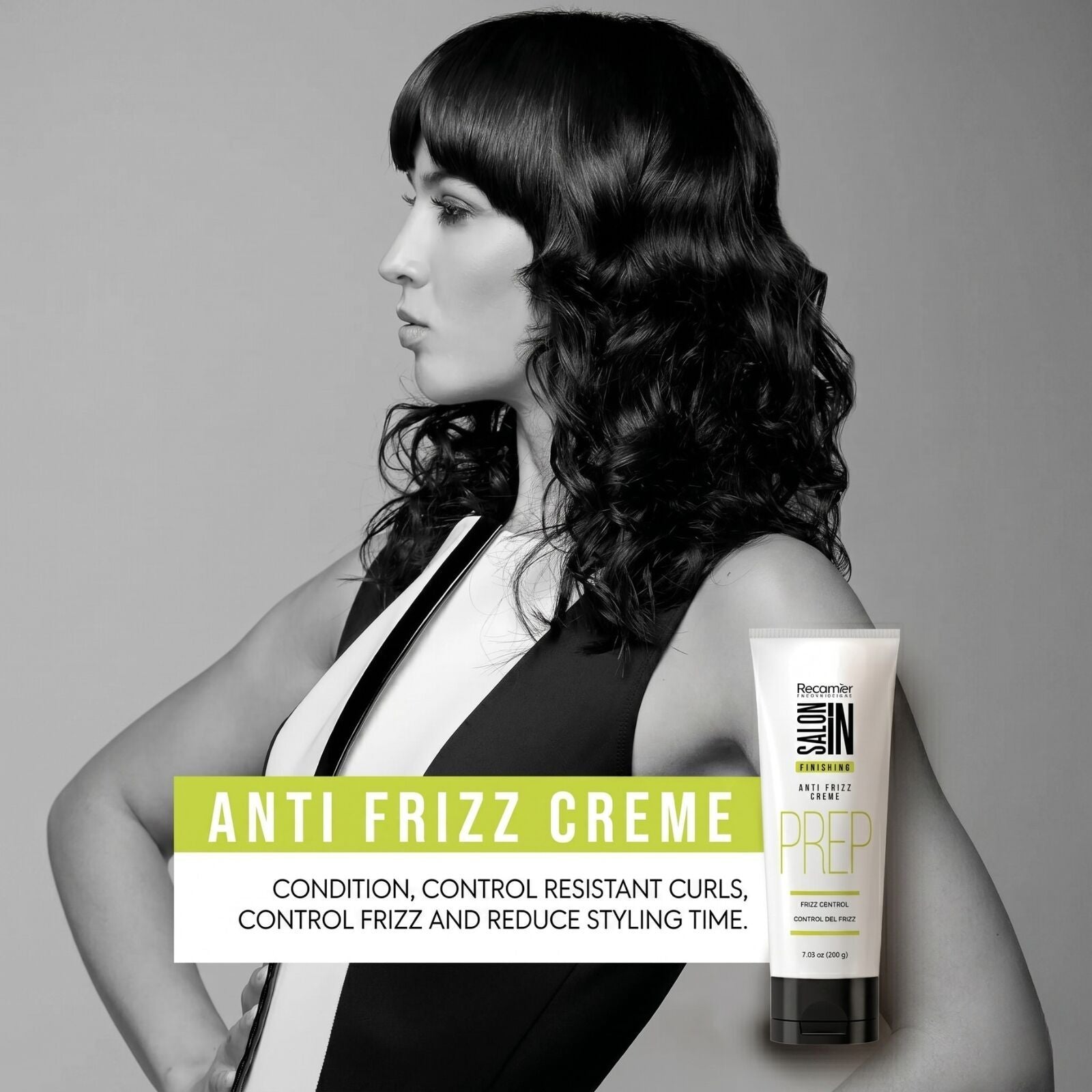 Recamier Professional PREP Anti-Frizz Finishing Cream 7oz for Smooth Styling