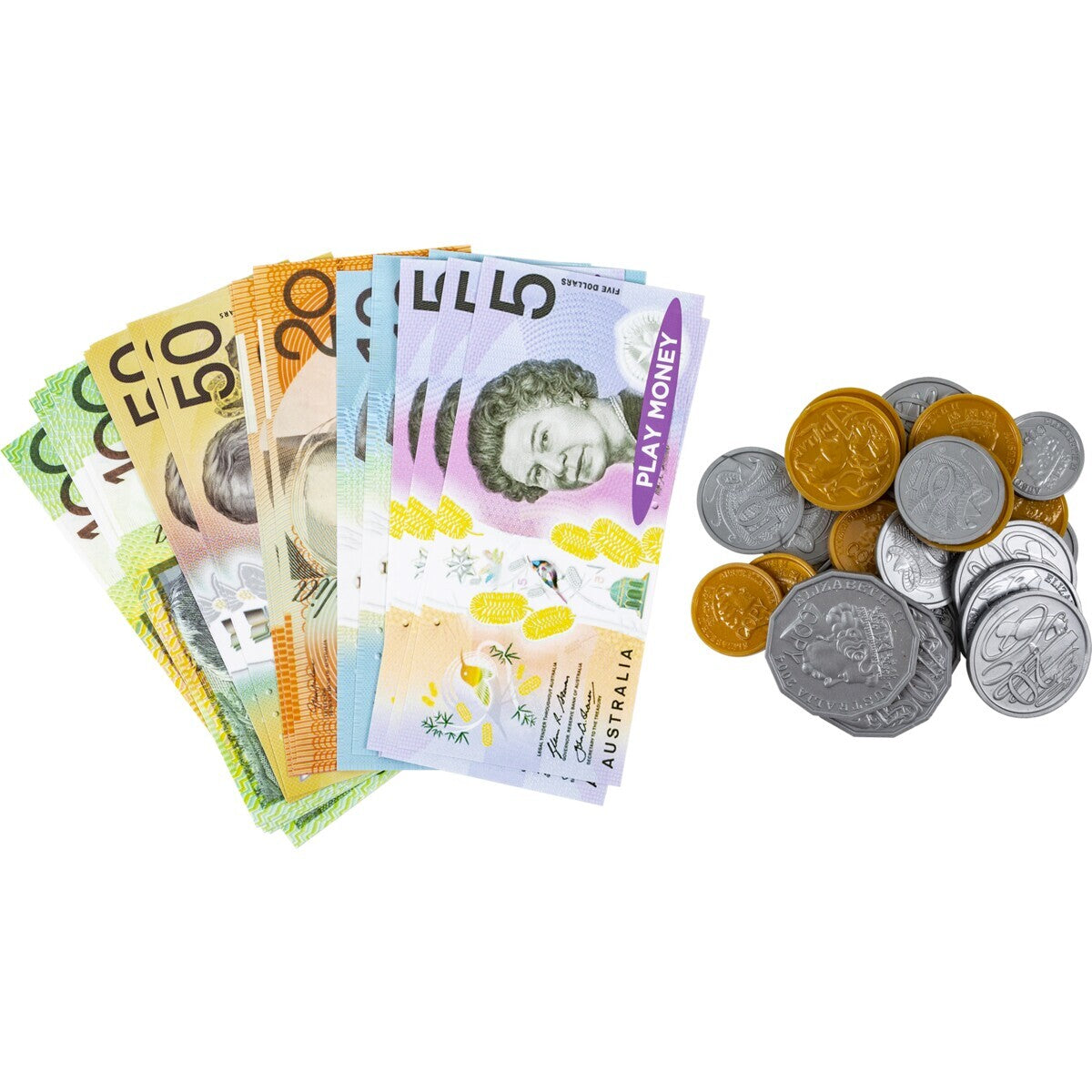 44pcs Australian Play Money Coins & Notes Maths Pretend Shopping - SuperSaverAU - view 4