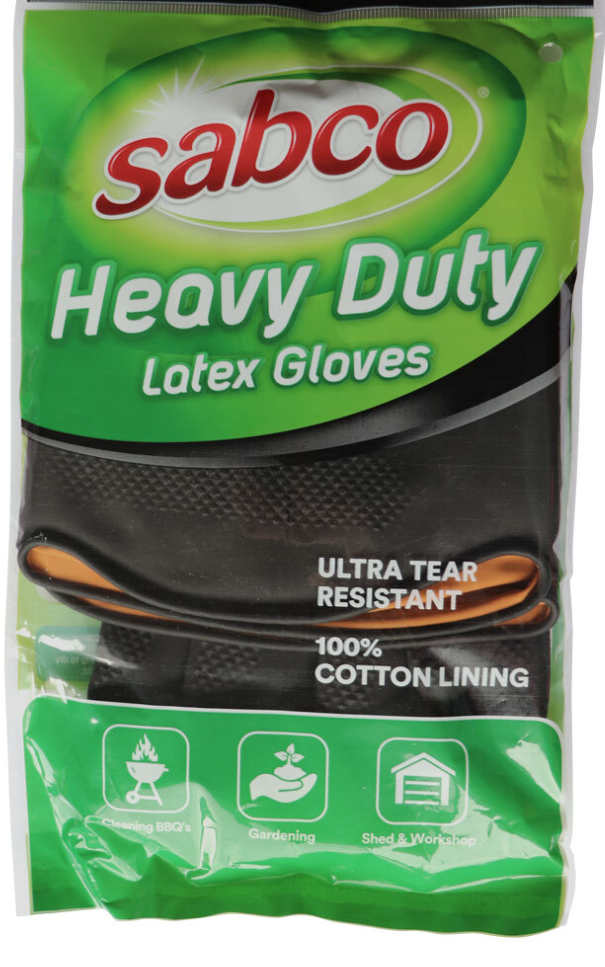 1 Pair Sabco Heavy Duty Latex Gloves w/ Cotton Lining - Large Size - SuperSaverAU - view 3