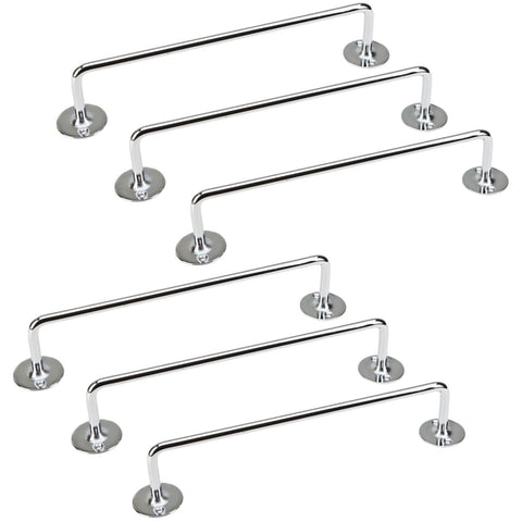 Premium Chrome Tea Towel Rails 460mm Stainless Steel - 6 Pack