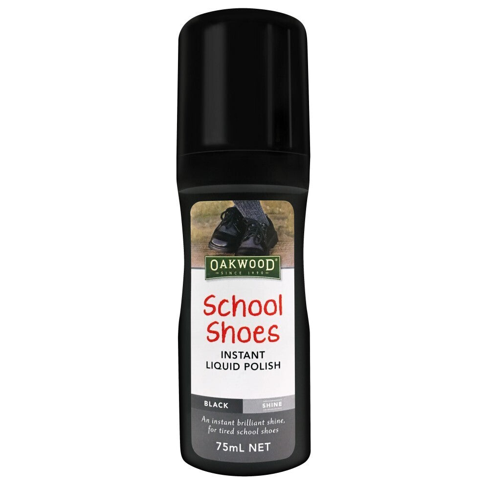 Oakwood 75ml Instant Liquid School Shoe Polish - Black