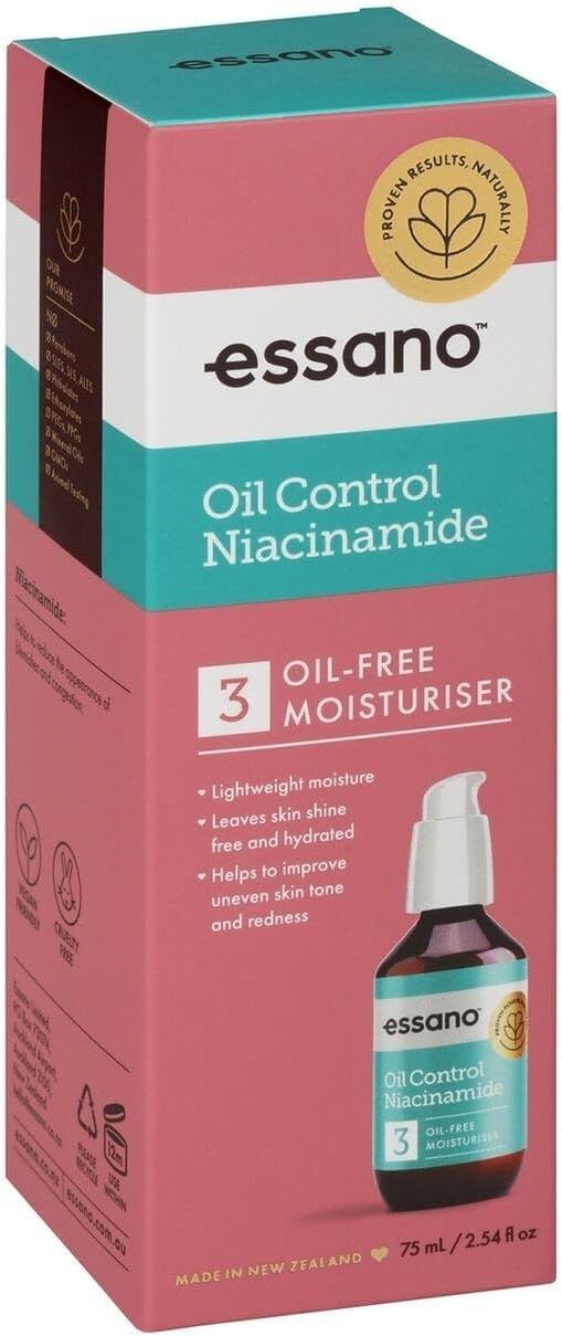 Essano Niacinamide Oil Control Face Moisturiser 75ml Matte Hydrating Skincare