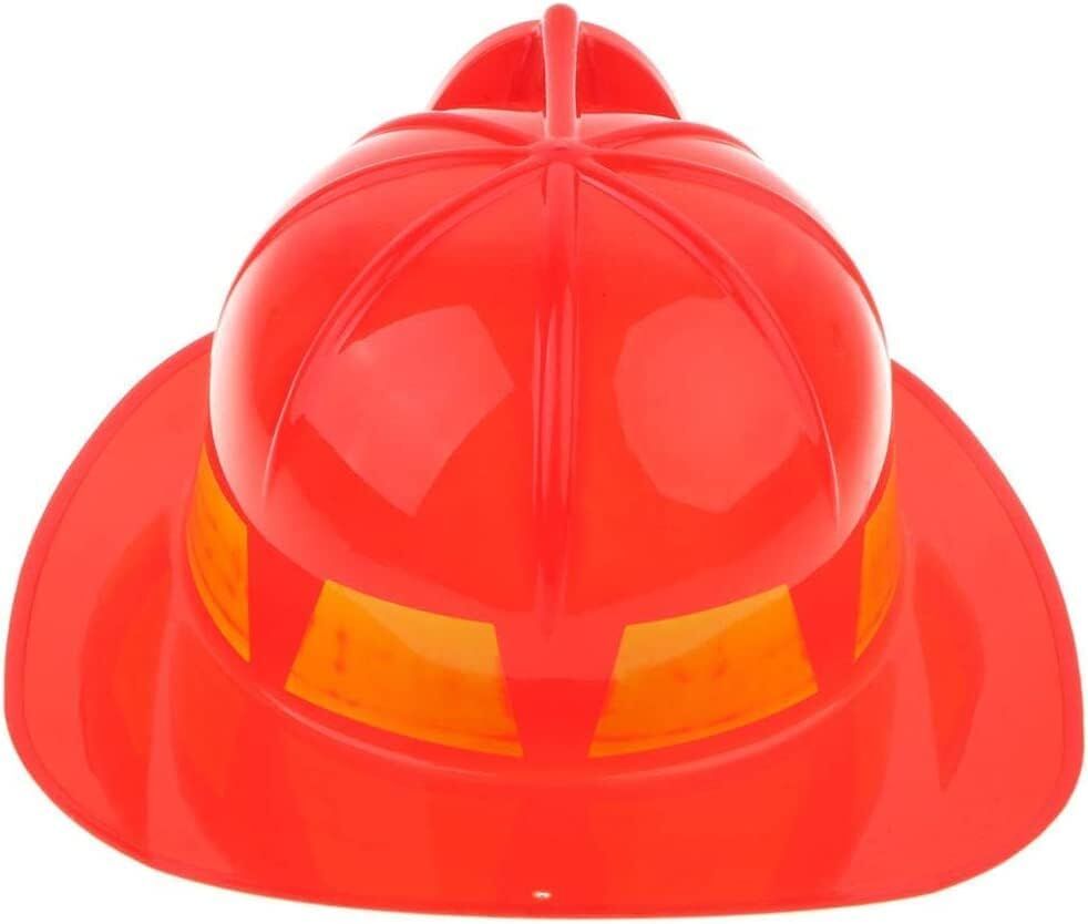 KIDS FIREMAN HAT Firemans Helmet Costume Dress Up Party Red Plastic Halloween Cap - SuperSaverAU - view 4