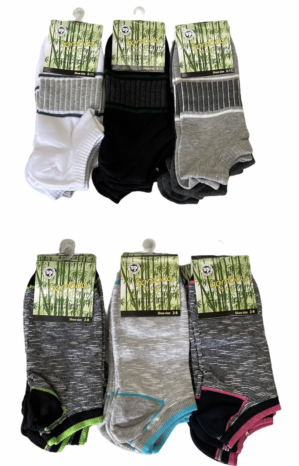 Premium 1 Pair Bamboo Anklet Cushioned Work Sport Socks Random Colour 2-8