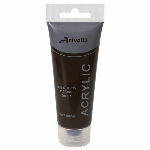 Premium Water Based Acrylic Paint 75ml Tube - Burnt Umber