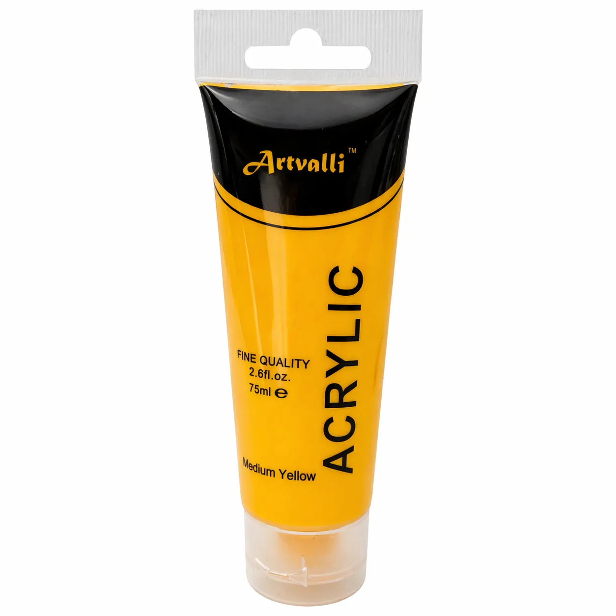 Premium Water Based Acrylic Paint 75ml Tube - Medium Yellow