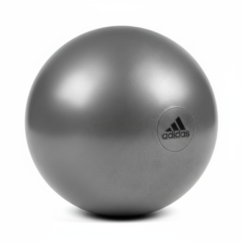 Adidas Anti-Burst Gym Ball with Dual-Texture Grip & Pump - Grey, 75cm